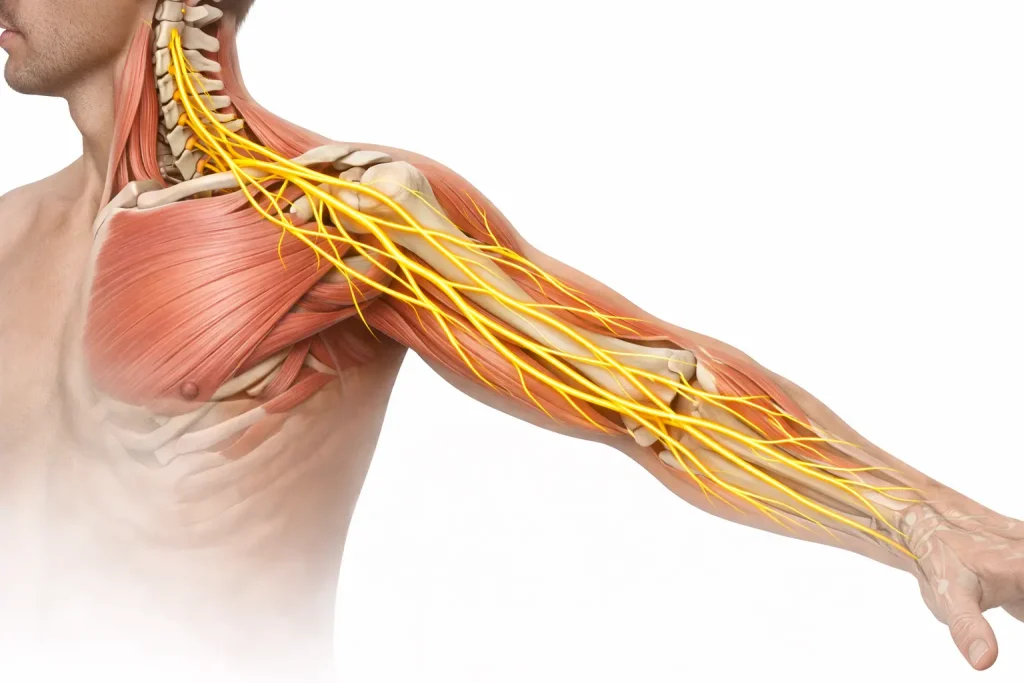 Nerves from neck to shoulder